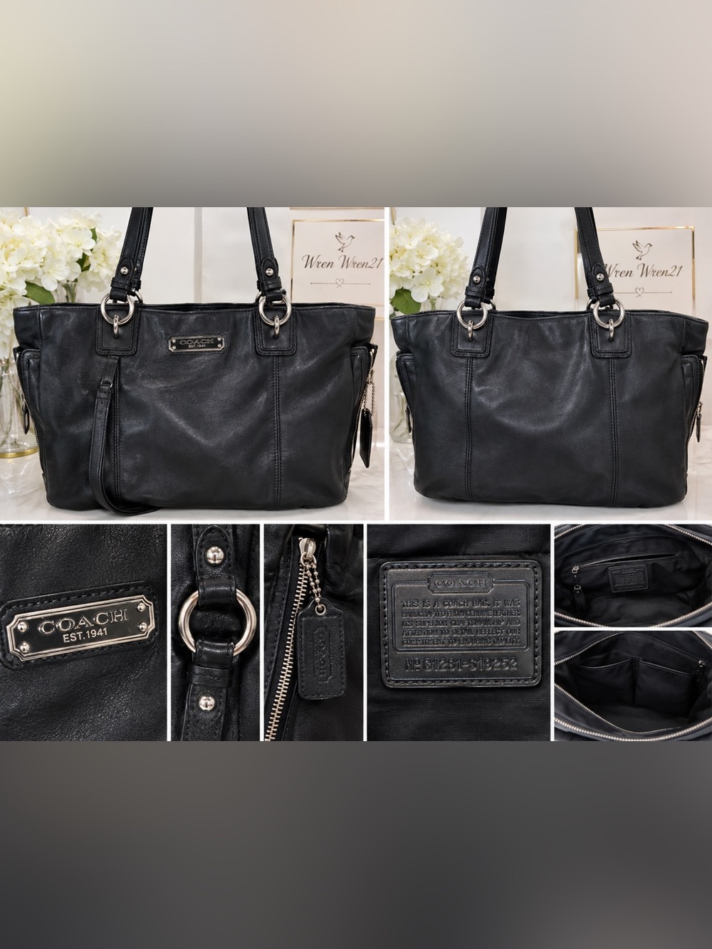 đ¤ COACH Black Leather Shoulder Bag | Pebble leather | Spacious + SUPPA Clean!⨠- Picture 3 of 10